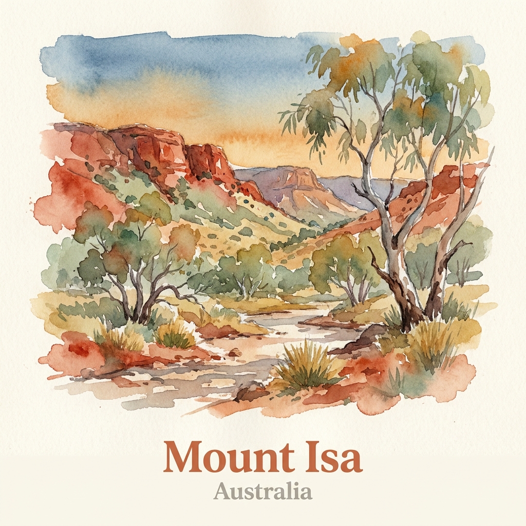 Map showing Mount Isa, Queensland, Australia